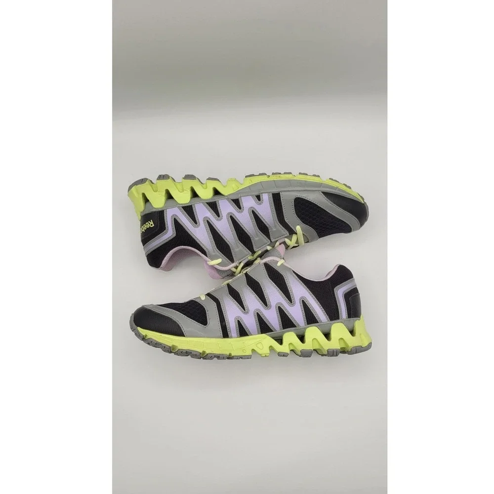 Reebok Zigkick Tahoe Road II Womens 9.5 Running Shoes Black Gray Purple M42915 - Picture 7 of 12